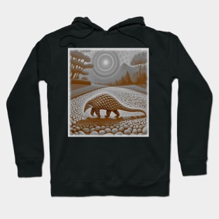 AI generated Pangolin walking on gravel Hoodie